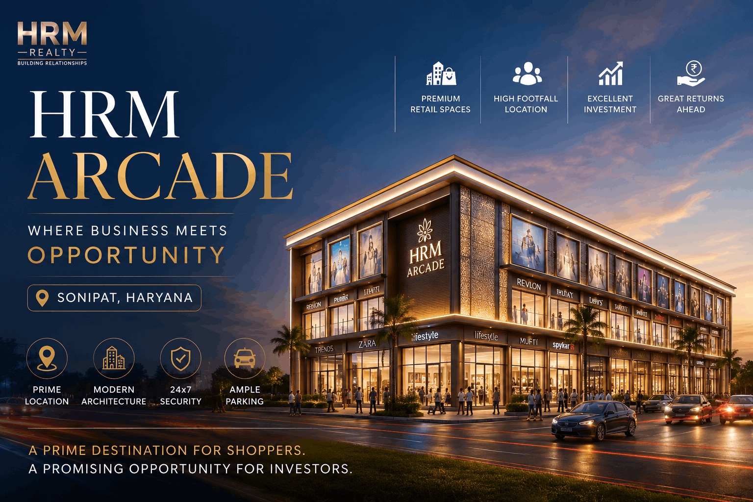 HRM Commercial Arcade - Premium Retail Hub in Sonipat